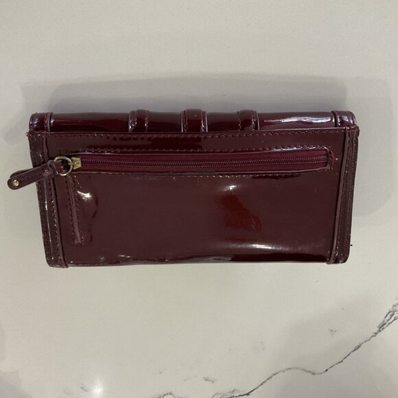 Nine West - Burgundy Patent Leather Wallet - Picture 2 of 5